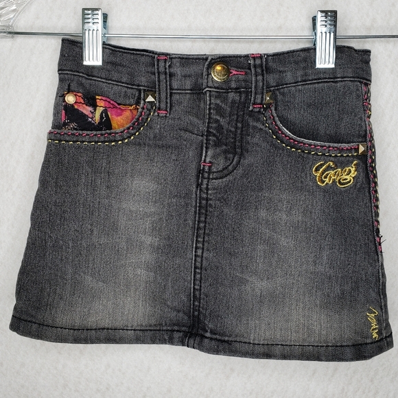Coogi Girls Scooter Skort Black Jean Adjustable Waist Pockets Skirt Size 6 - Picture 1 of 11